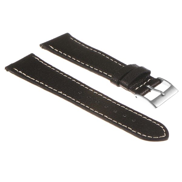 Top Grain Pebbled Leather Watch Band black by Watch Straps Canada