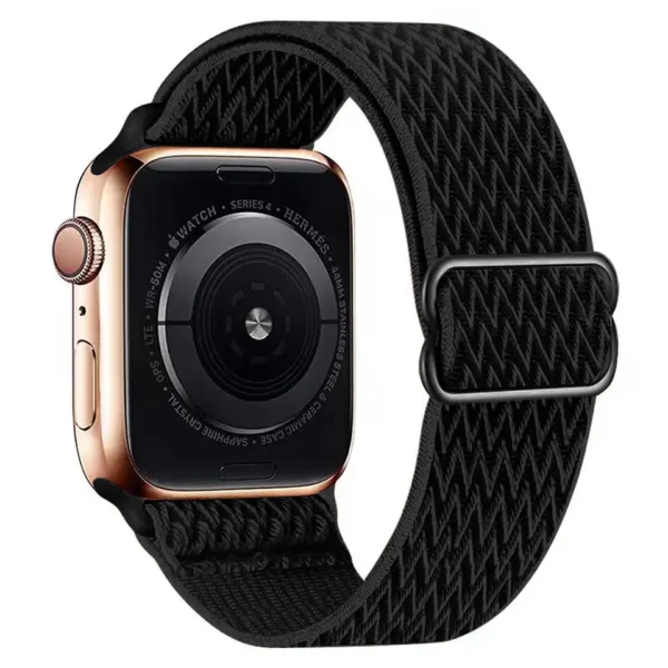 Watch Straps Co Elastic Apple Watch loop band that stretches and can be adjusted in black twill