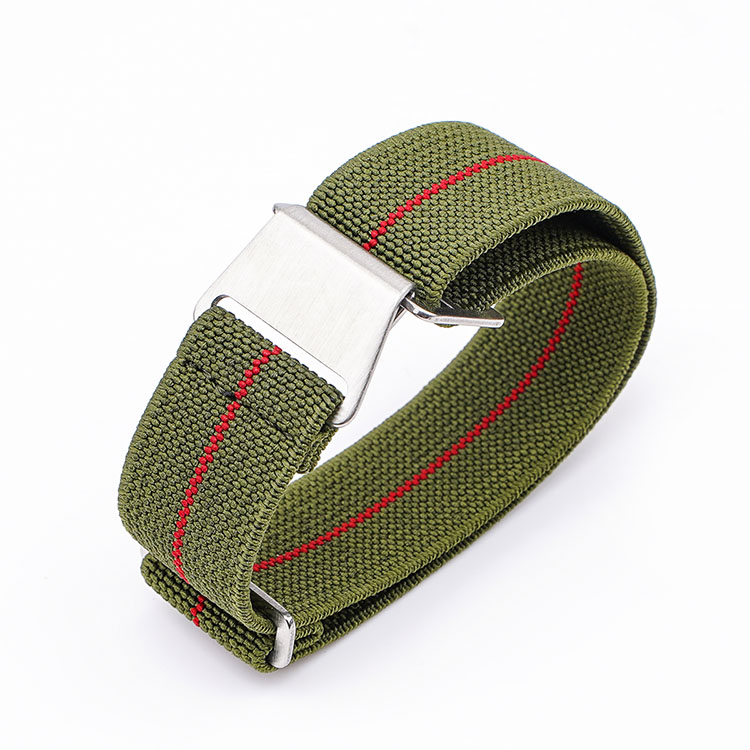 Marine Nationale Watch Strap - Elastic NATO - Army Green & Red - Watch ...