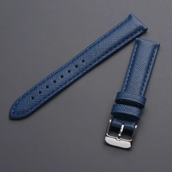 Blue Saffiano Leather Watch Strap by Watch Straps Canada