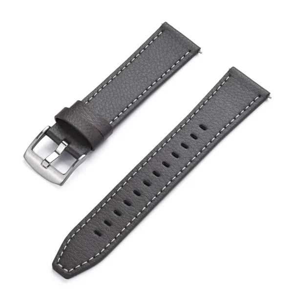 WSC - Pebbled Leather Watch Band - Grey - Watch Straps Co